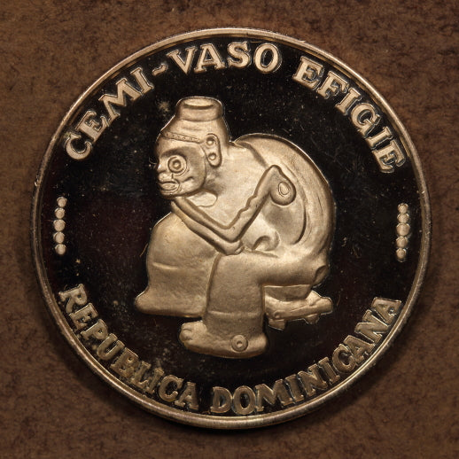 Domincan Republic Medal 1980 "Arte Taino - Cemi-Vaso Efigie" 28g - 40.5mm Proof