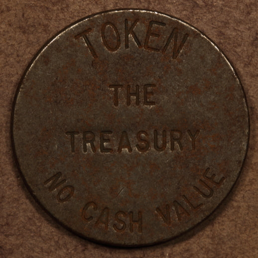 USA Dollar Sized Iron Token for Slot Play - The Treasury Las Vegas NV ND(1950s)