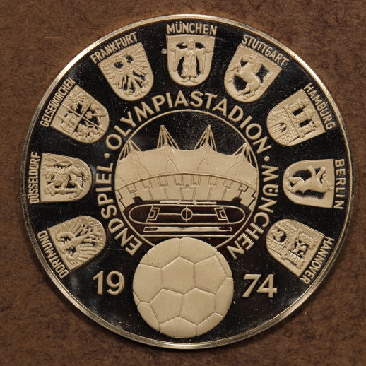 Germany 1974 World Cup Pure Silver Medal "Past Winners-Venues" - 40g - 50mm