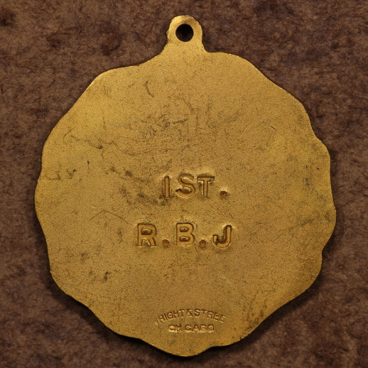 Early Gold Plated Track & Field Award Medal - 1st Place Running Broad Jump