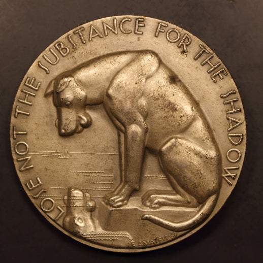 The Society of Medalist 21st Issue 1940 "Hawk - Dog" Silver Plated - 73mm - EF