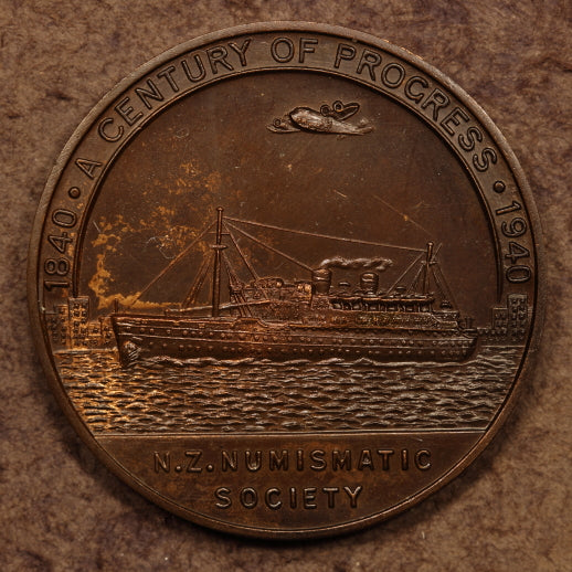 New Zealand Centennial Bronze Medal 1940 - 38.5mm - Uncirculated