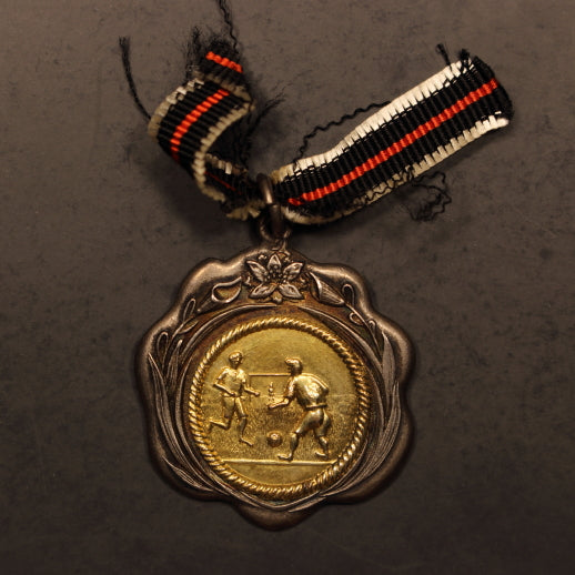 Football - Soccer Award Medal ND(c.1900s) 33mm - Gold Disc on Silver - AU