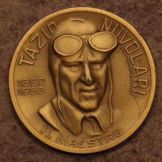 Tazio Nuvolari 1953 Medal "Il Maestro-Auto Union Race Car " 40mm Brass Matte Unc