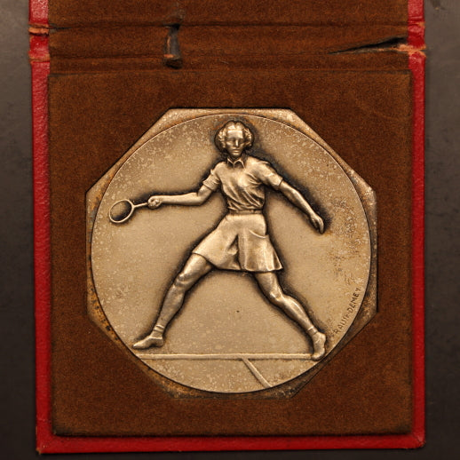 Womens Tennis Medal ND(1930s) Octagon 52mm - F. Demey, Paris - Matte Unc