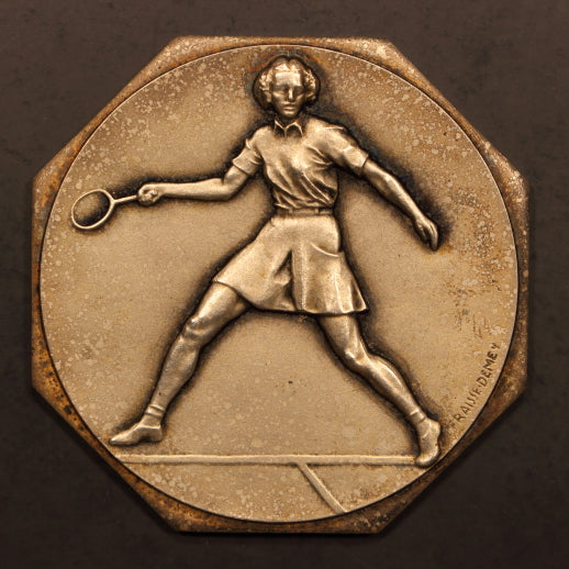Womens Tennis Medal ND(1930s) Octagon 52mm - F. Demey, Paris - Matte Unc