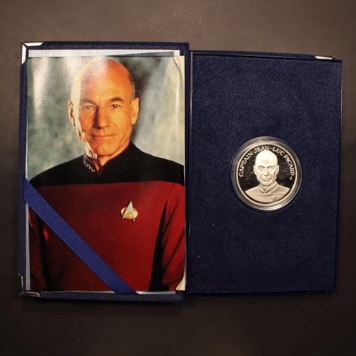 USA - Star Trek TNG Jean-Luc Piccard 1993 Ounce Silver Round w/ Packaging