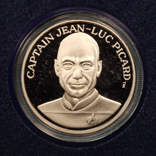 USA - Star Trek TNG Jean-Luc Piccard 1993 Ounce Silver Round w/ Packaging