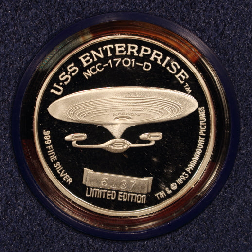 USA - Star Trek TNG Jean-Luc Piccard 1993 Ounce Silver Round w/ Packaging