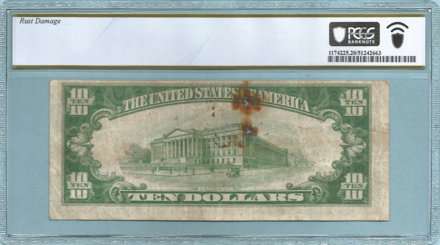 $10 National Currency 1929-T1 Ch#3041 - 1st NB, Anniston, AL - PCGS 20 Details
