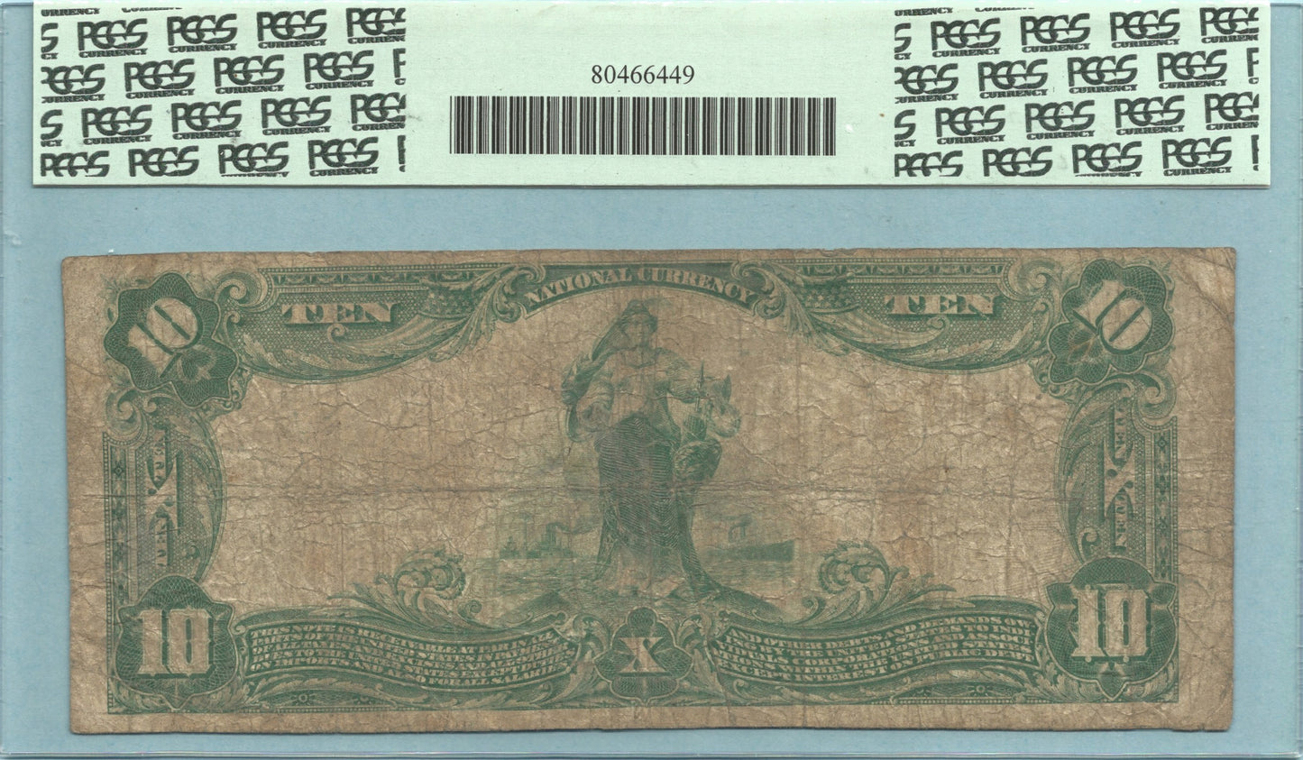 $10 National Currency 1902-PB - Ch#2799 - 1st NB, Braddock, PA - PCGS 10