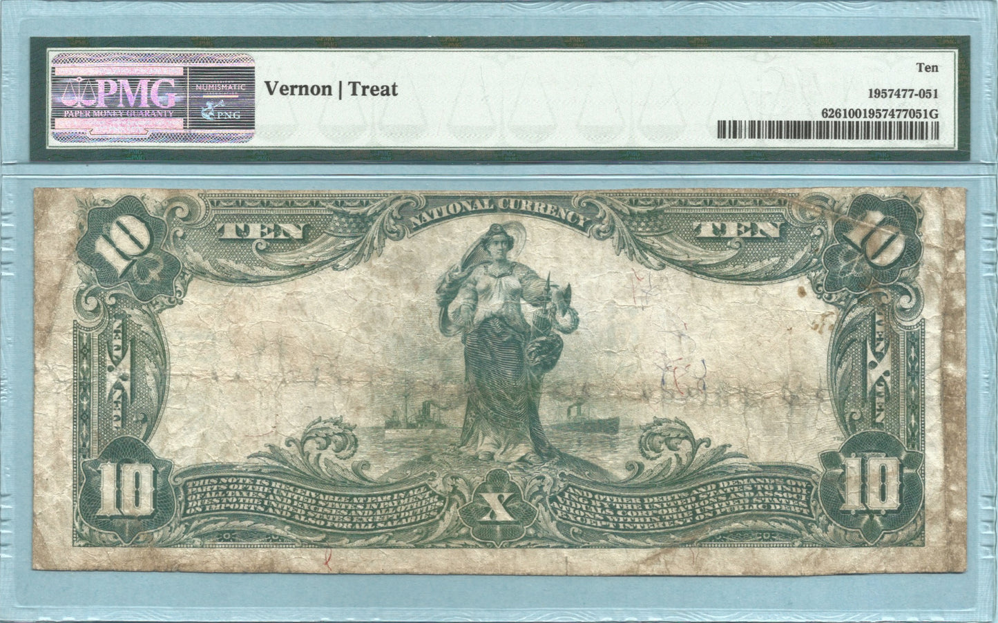 $10 National Currency 1902-PB - Ch#9291 - 1st NB, Chase City, VA - PMG 10