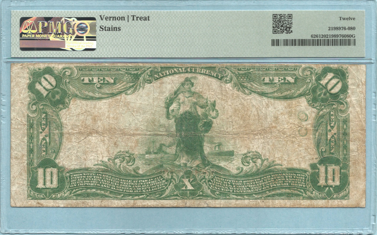 $10 National Currency 1902-PB - Ch#3811 - 1st NB, Durham, NC - PMG 12