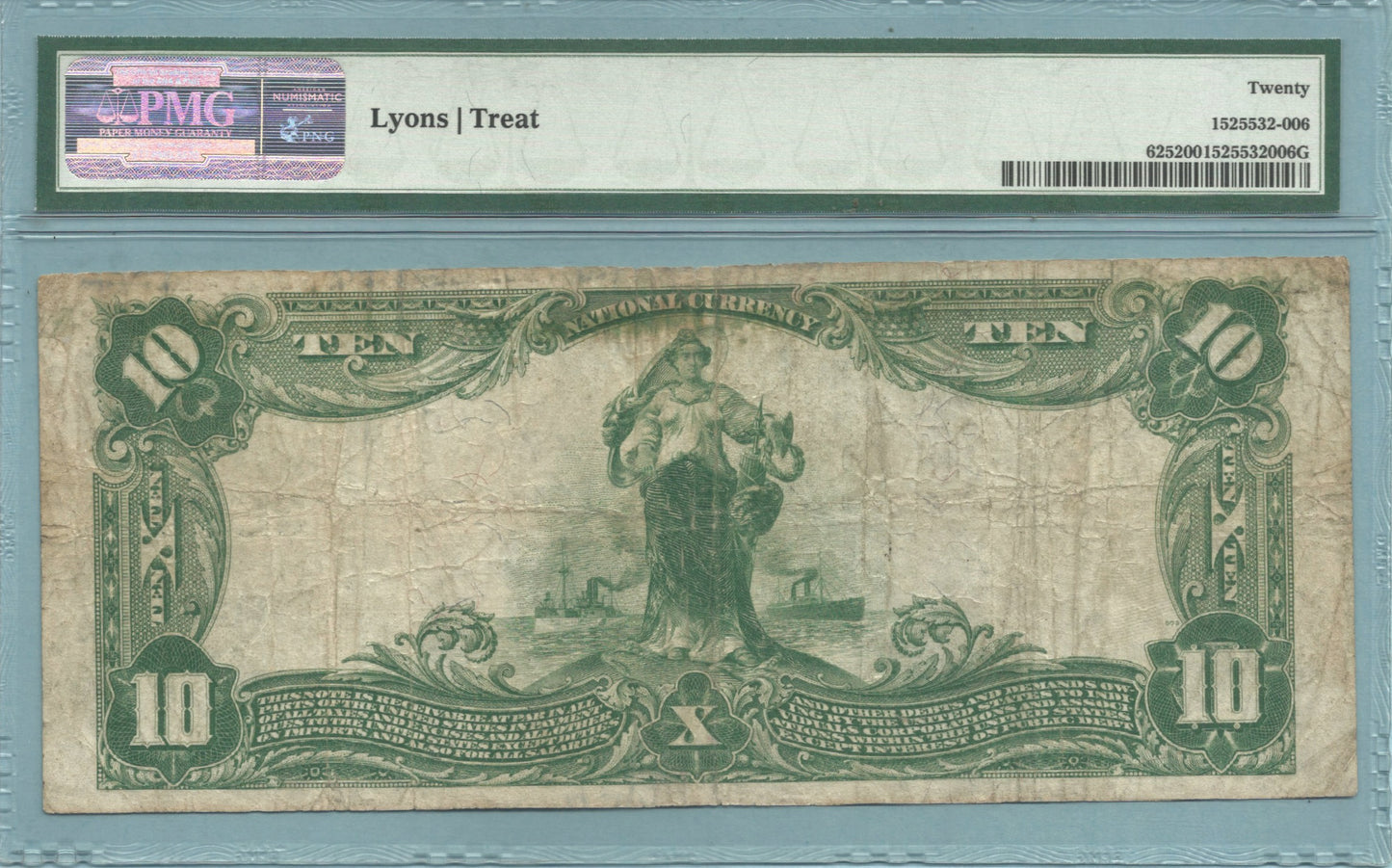 $10 National Currency 1902-PB - Ch#3379 - 1st NB, McCook, NE - PMG 20