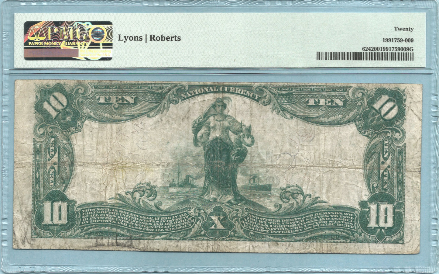 $10 National Currency 1902-PB - Ch#684 - Blue Hill NB, Milton, MA - PMG 20