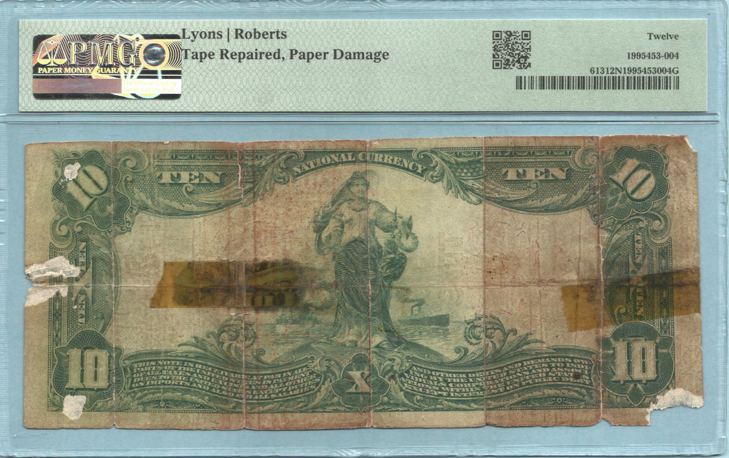 $10 National Currency 1902-RS - Ch#6411 - 1st NB, Mount Union, PA - PMG 12 NET