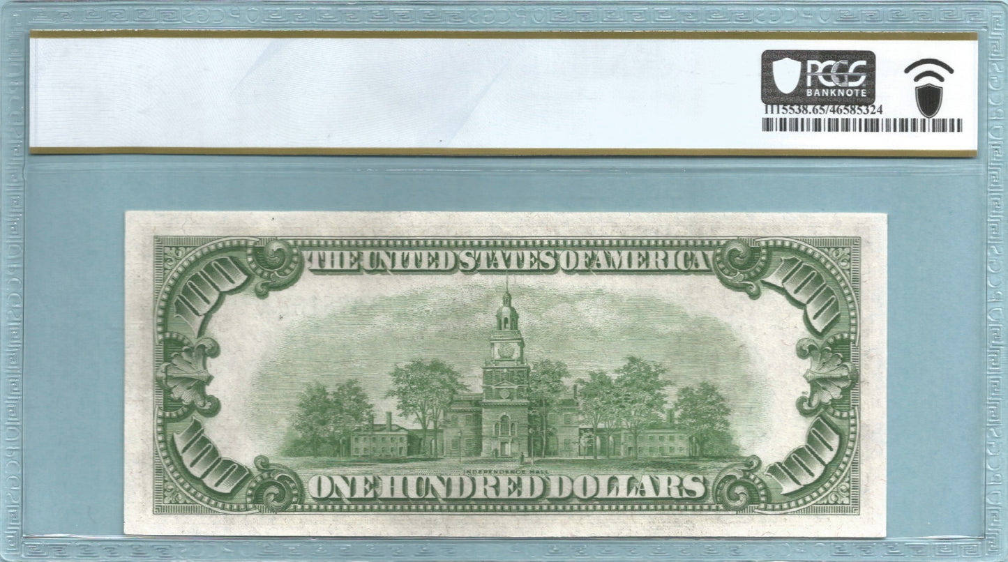 $100 Federal Reserve Note 1934-C - Fr#2155-E - PCGS 65 PPQ