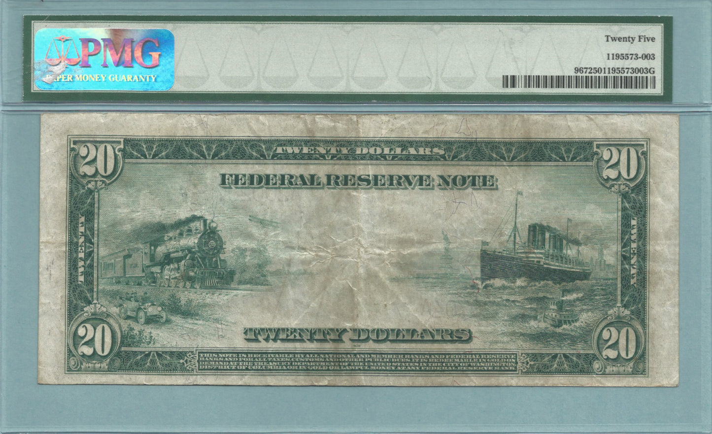 $20 Federal Reserve Note 1914 - Fr#967 - PMG 25