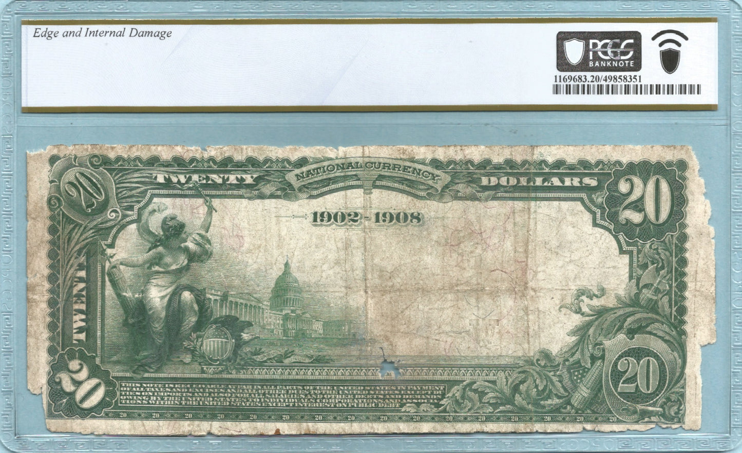 $20 National Currency 1902-DB - Ch#979 - Burns NB, Durango, CO - PCGS 20 Details
