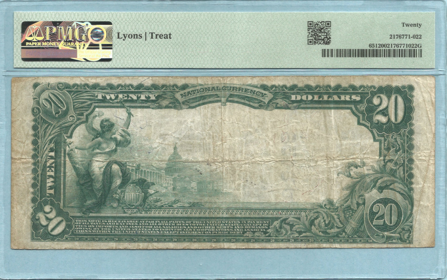 $20 National Currency 1902-PB - Ch#3458 - 1st NB, Eugene,OR - PMG 20