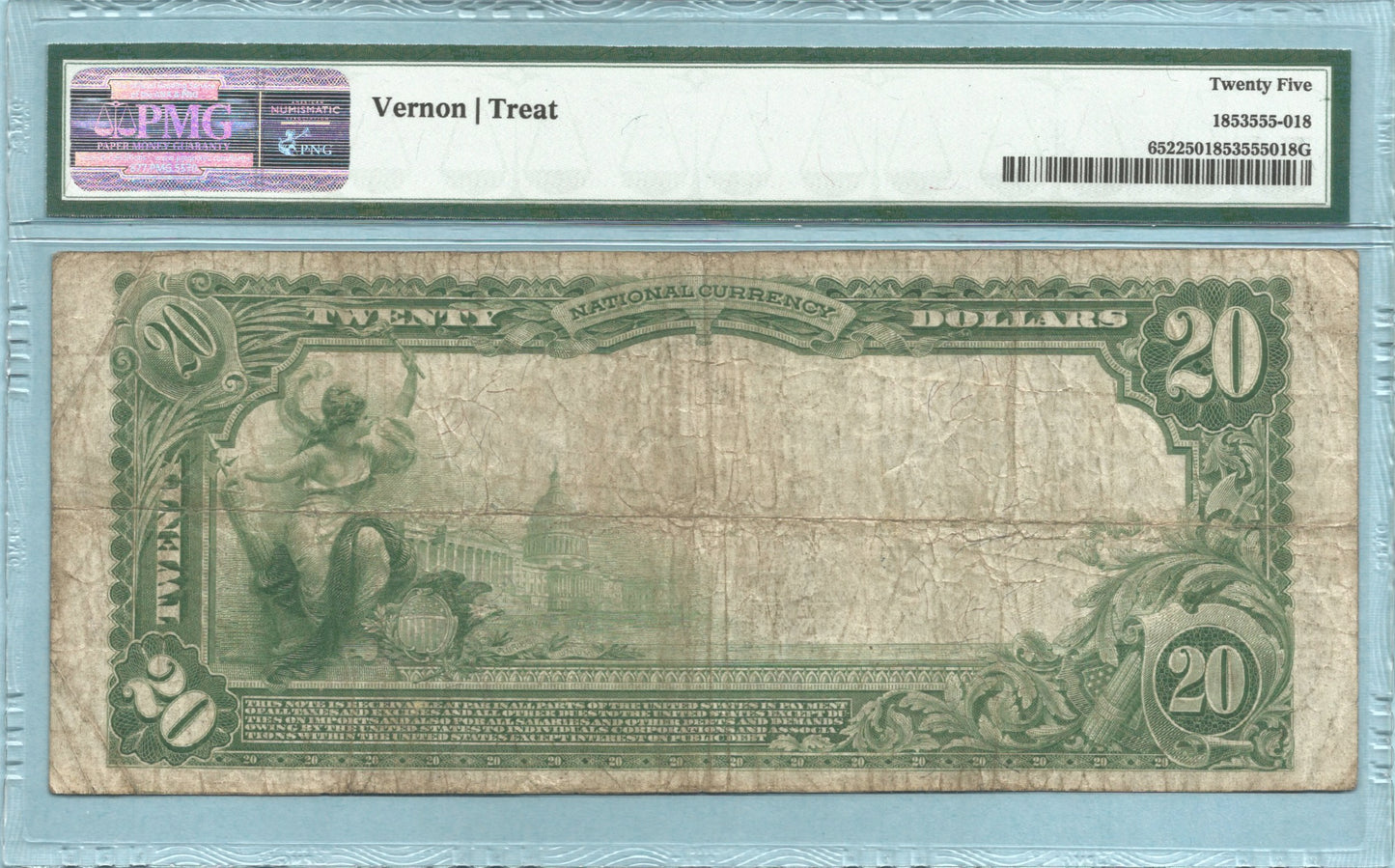 $20 National Currency 1902-PB - Ch#9192 - Union NB, Fostoria, OH - PMG 25