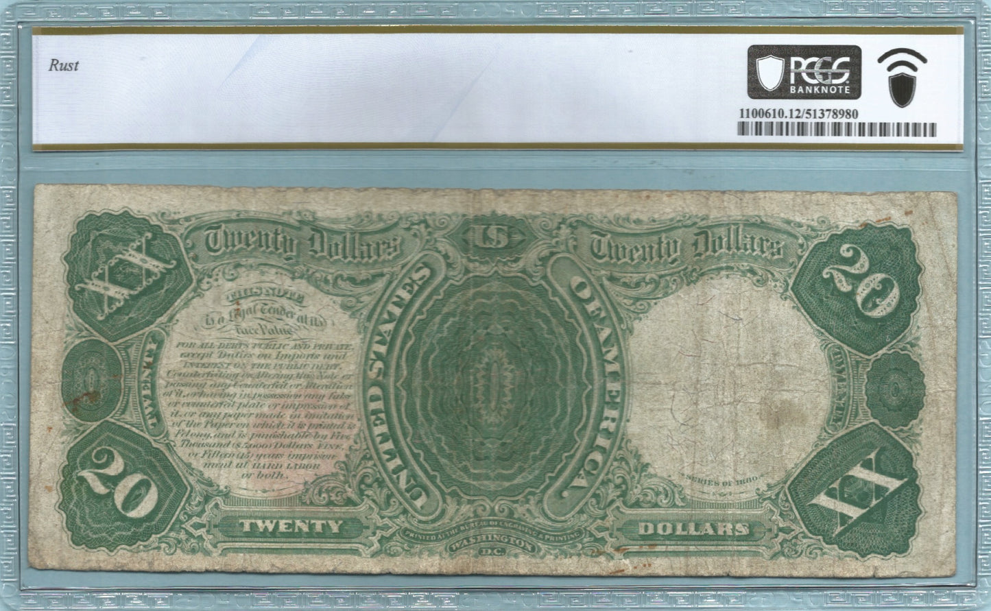 $20 Legal Tender Note 1880 - Fr#147 - PCGS 12