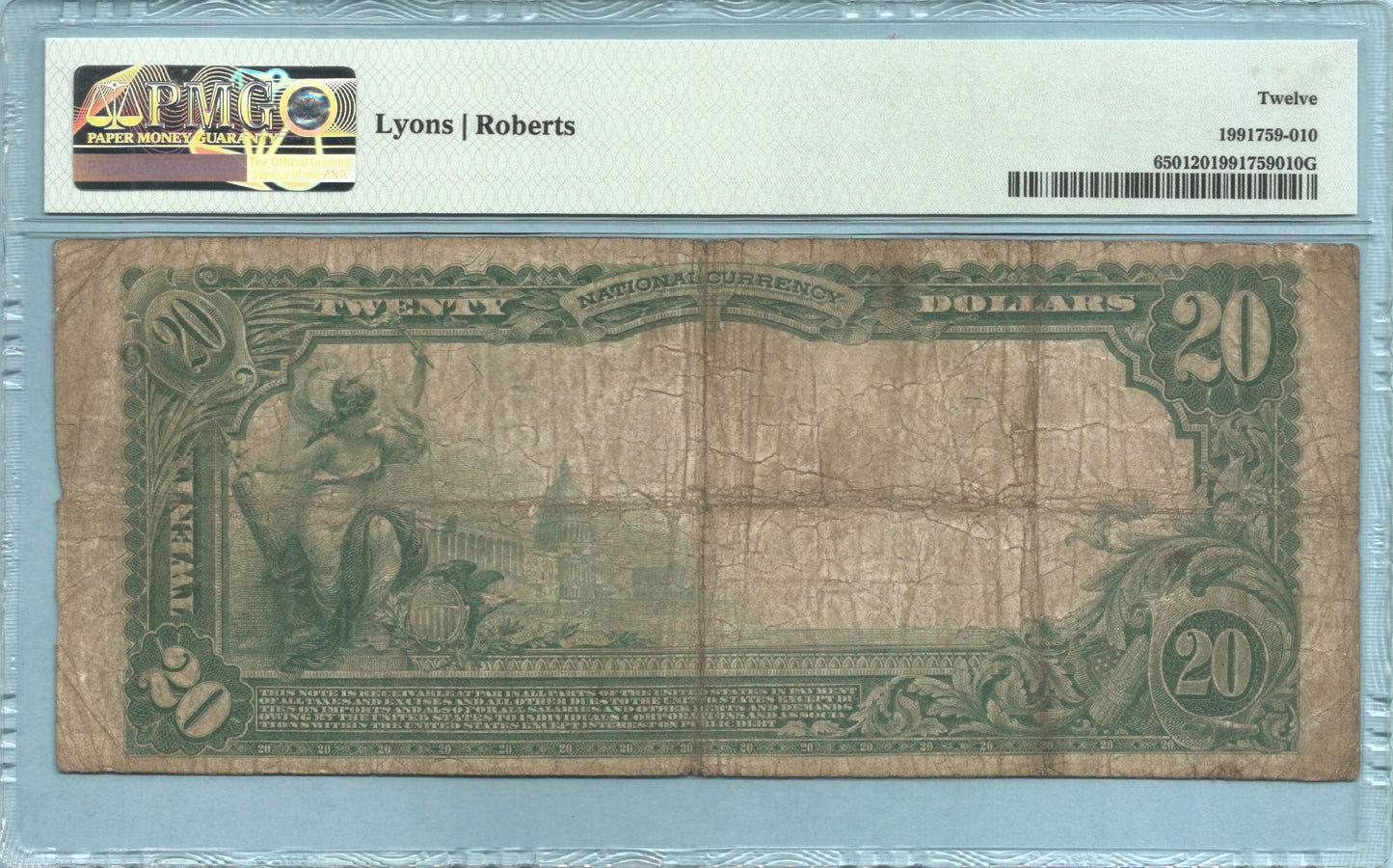 $20 National Currency 1902-PB - Ch#684 - Blue Hill NB, Milton, MA - PMG 12