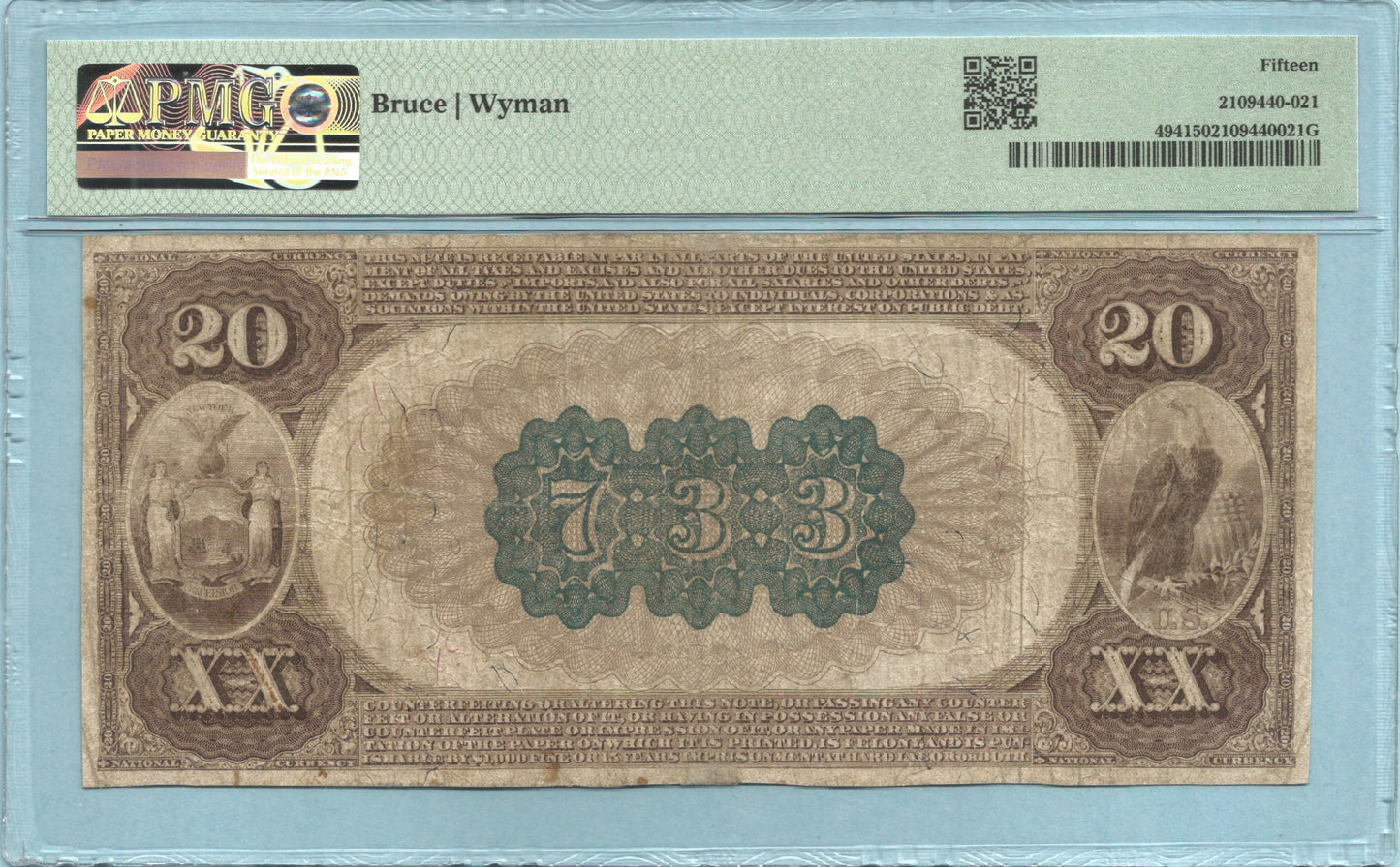 $20 National Currency 1882-BB - Ch#733 - NB of Commerce, New York, NY - PMG 15