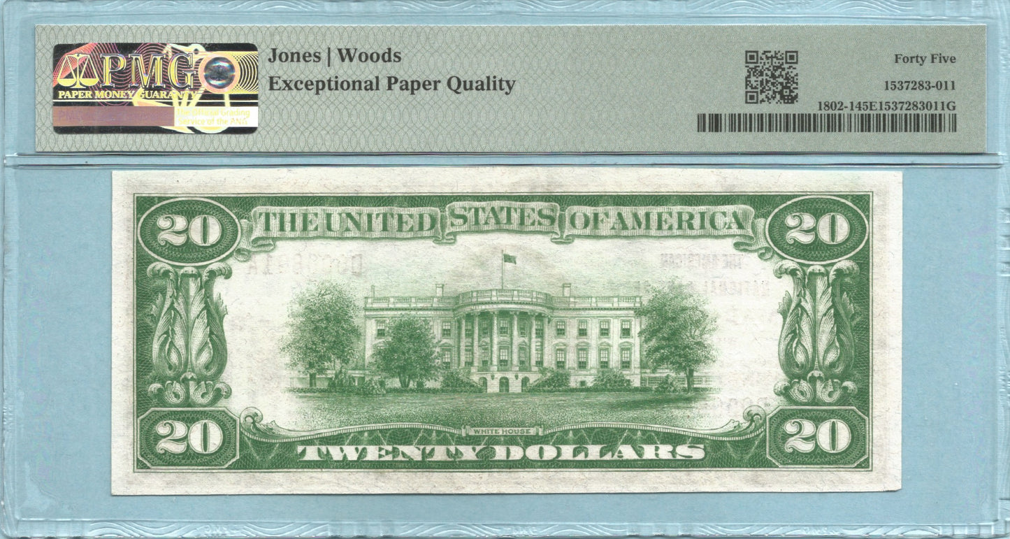 $20 National Currency 1929-T1 Ch#5437 - American NB, Marshield, WI - PMG 45 EPQ