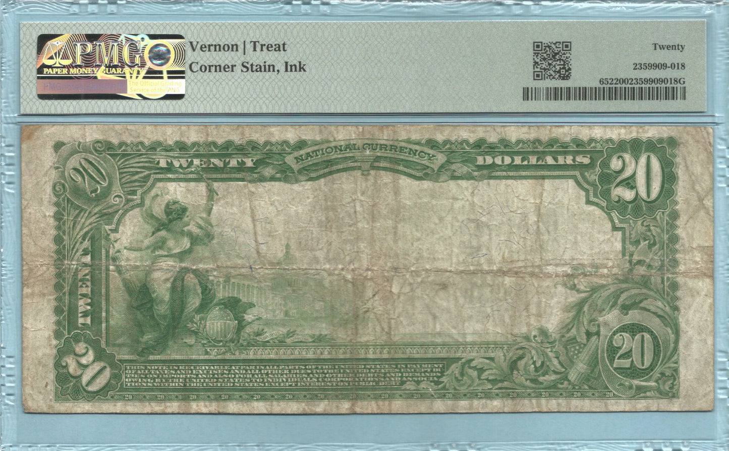 $20 National Currency 1902-PB - Ch#9040 - 1st NB, Pontotoc, MS - PMG 20