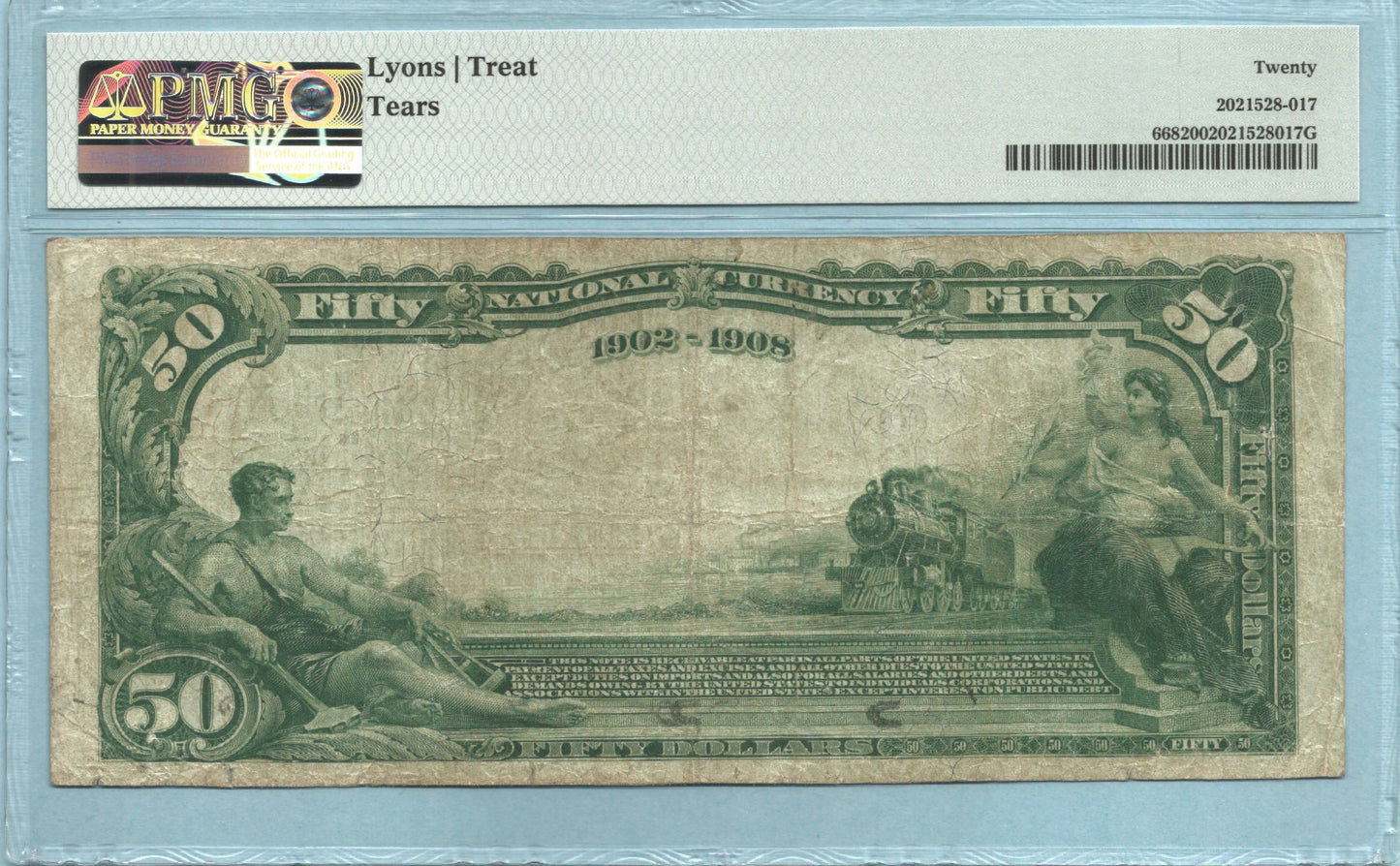 $50 National Currency 1902-DB - Ch#1553 - 1st NB, Portland, OR - PMG 20