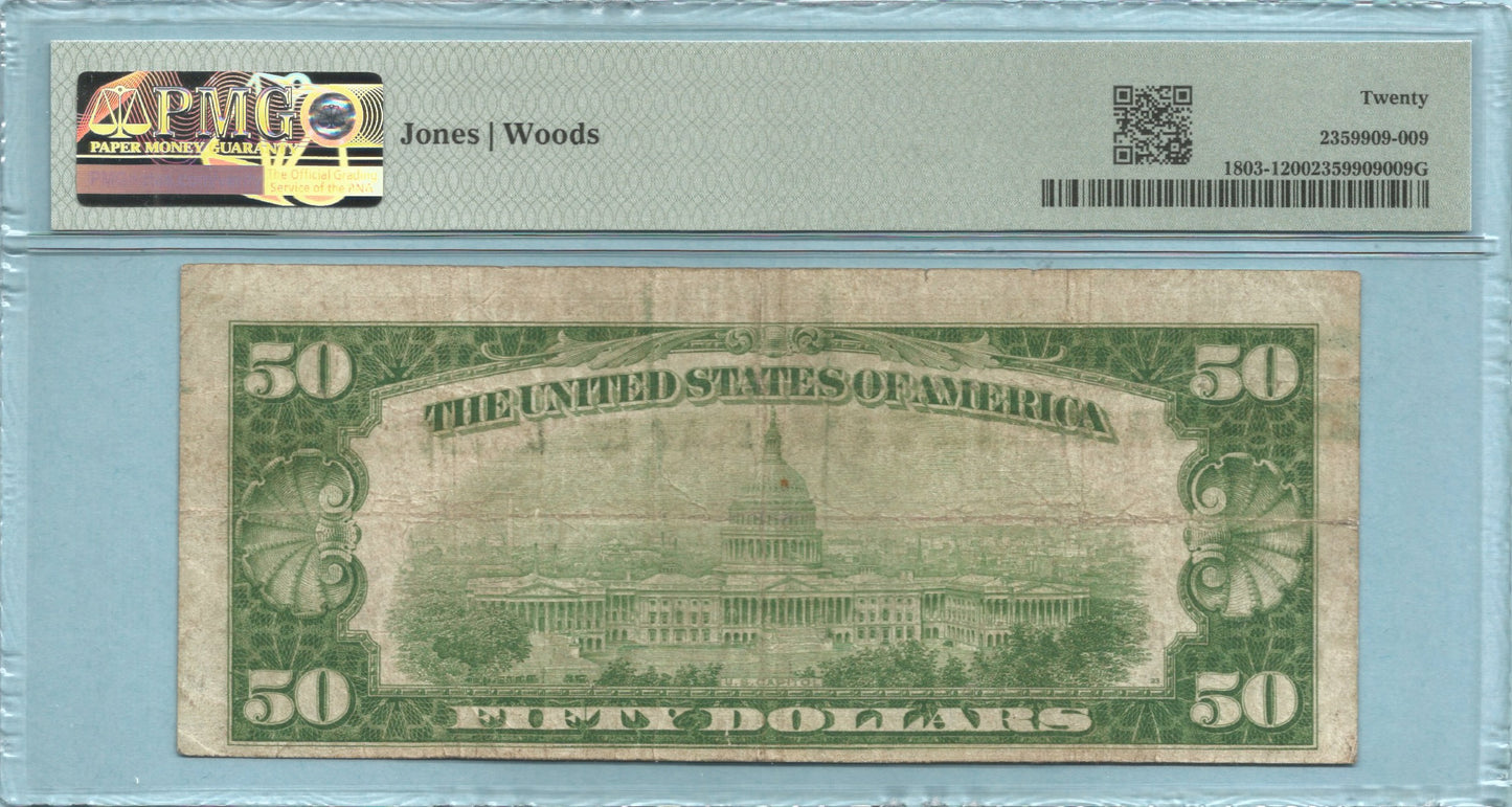 $50 National Currency 1929-T1 - Ch#13044 - BOA NT&SA, San Francisco, CA - PMG 20