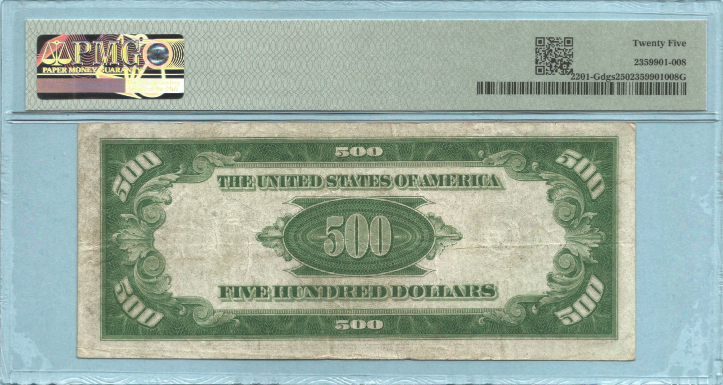 $500 Federal Reserve Note 1934 - Fr#2201-G - DGS - PMG 25