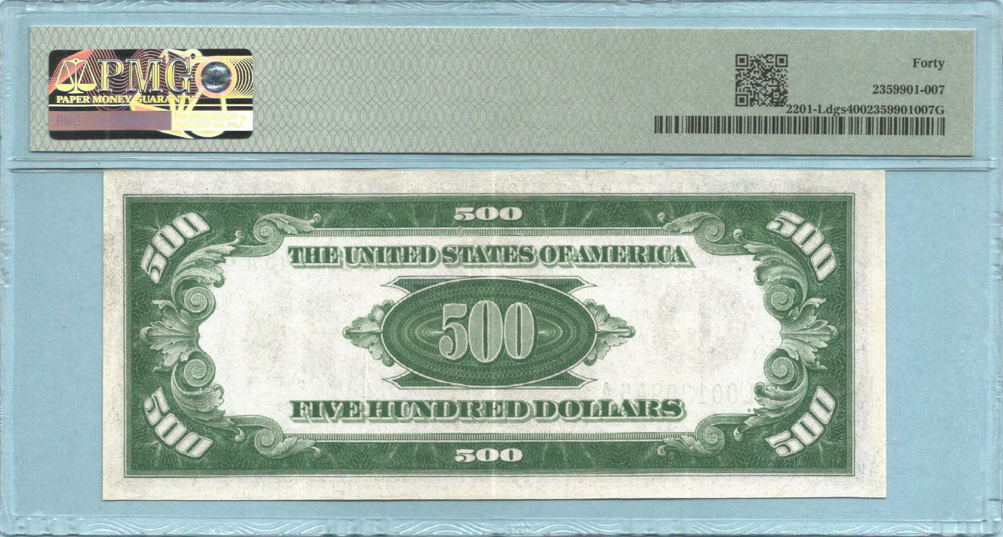 $500 Federal Reserve Note 1934 - Fr#2201-L - DGS - PMG 40