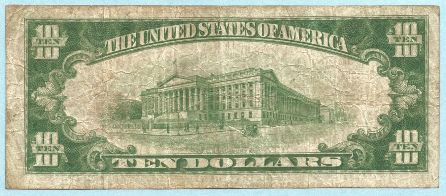 $10 National Currency 1929 T2 - Ch#10609 - City NB, Fort Smith, AR - VF
