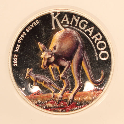 Australia 2022-P Silver $1 Kangaroo Colorized High Relief - NGC PF 70 UC
