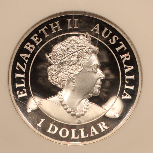 Australia 2022-P Silver $1 Kangaroo Colorized High Relief - NGC PF 70 UC