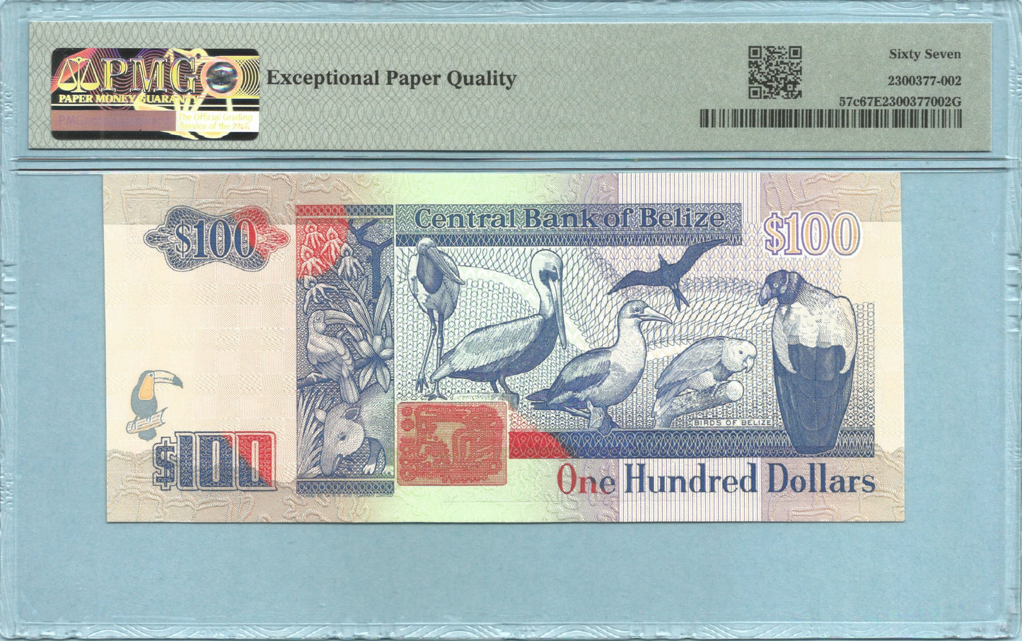 Belize 100 Dollars - 1.5.1994 - P#57c - PMG 67 EPQ