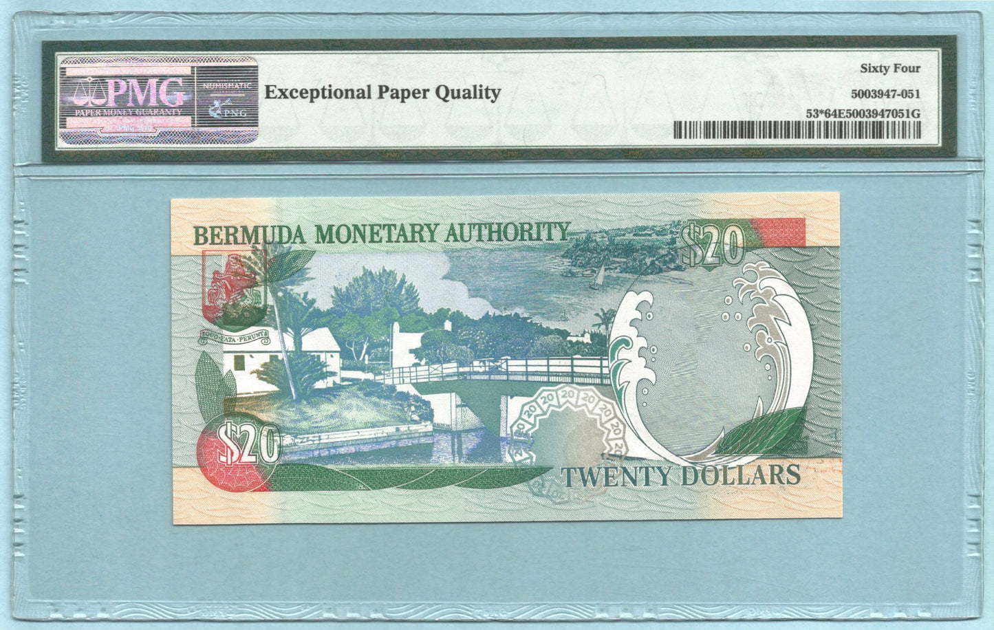 Bermuda $20 24.5.2000 P#53* PMG 64 EPQ - LOW S/N Z/1 000340 - REPLACEMENT NOTE