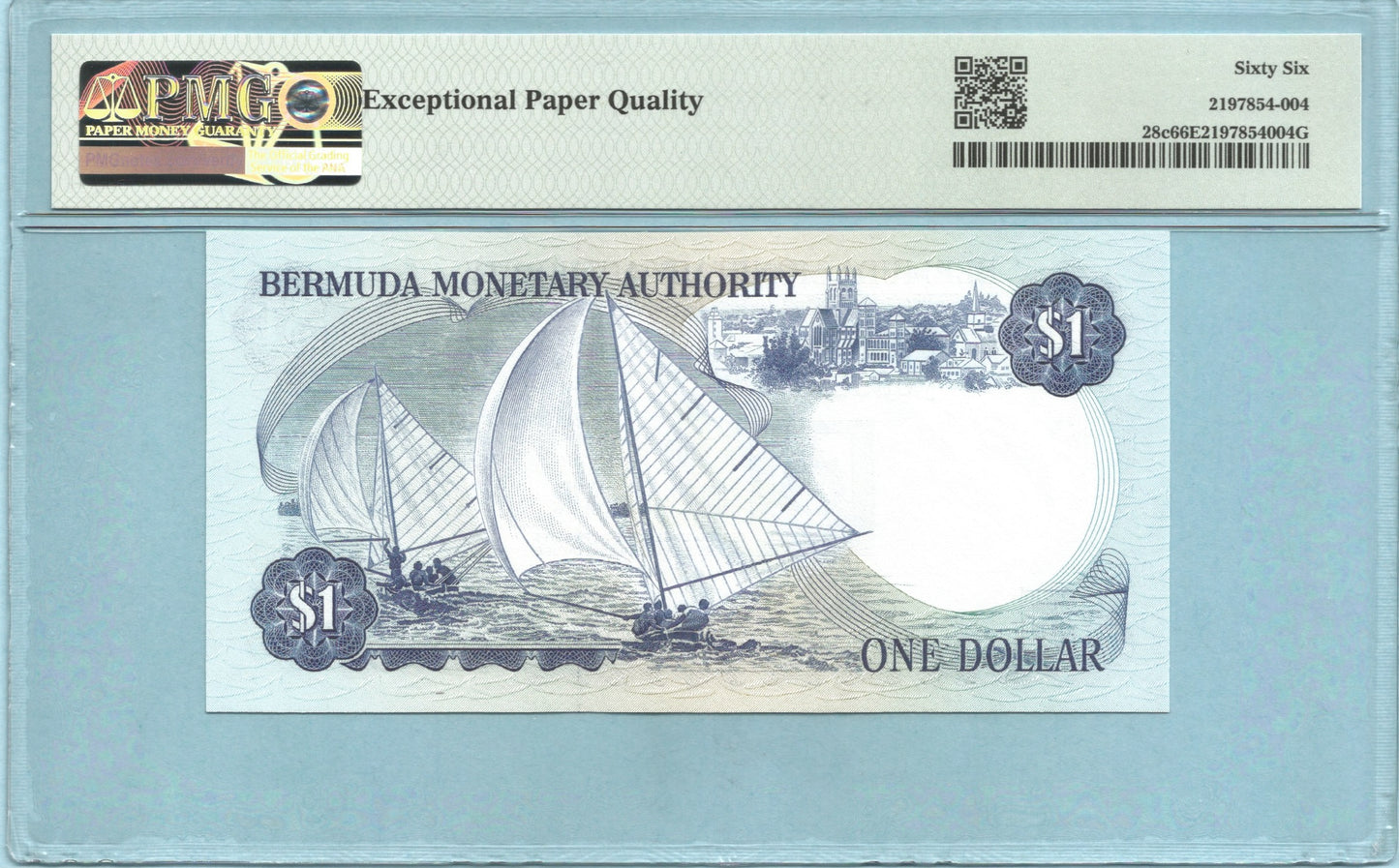 Bermuda Dollar - 1.1.1986 - P#28c - PMG 66 EPQ - Serial# A/8 000052