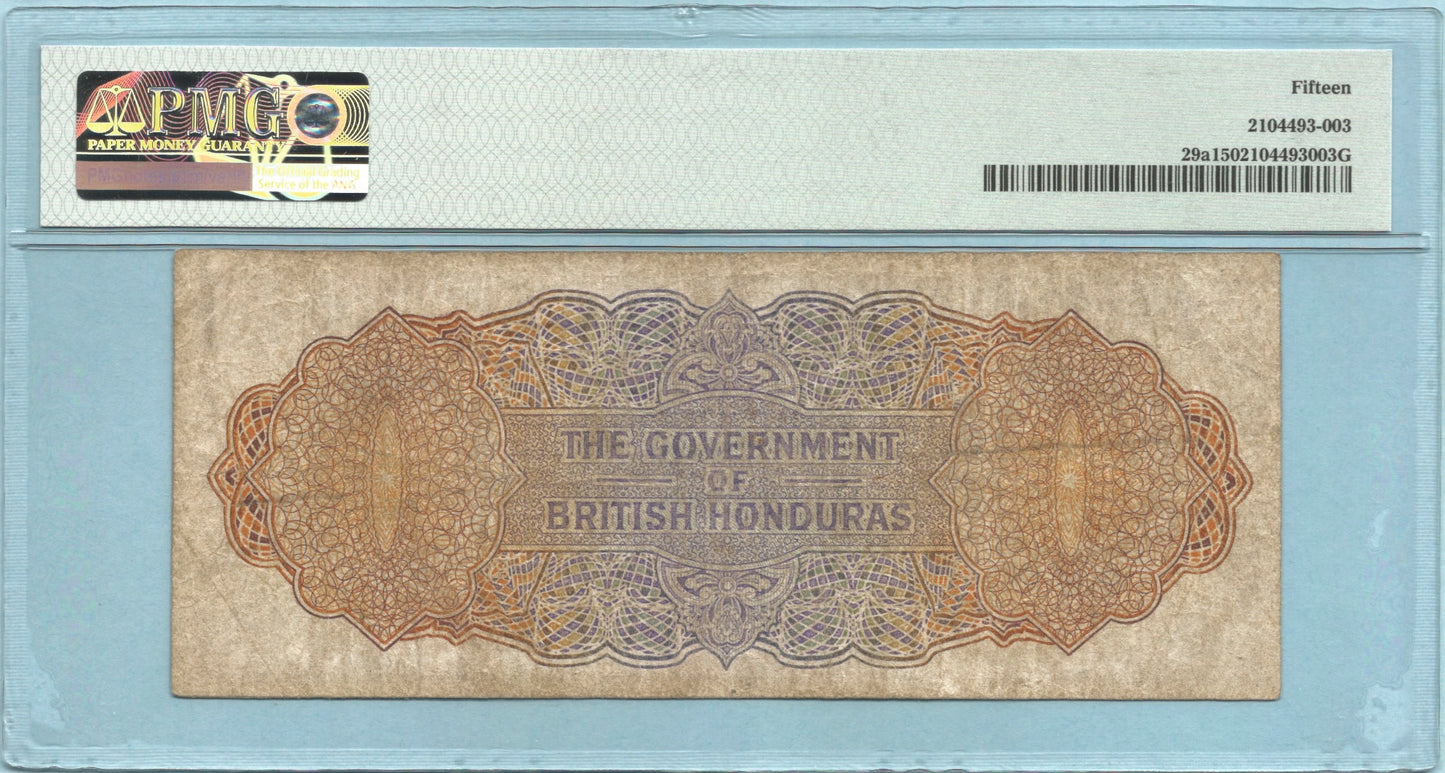 British Honduras 2 Dollars - 1.3.1956 - P#29a - PMG 15