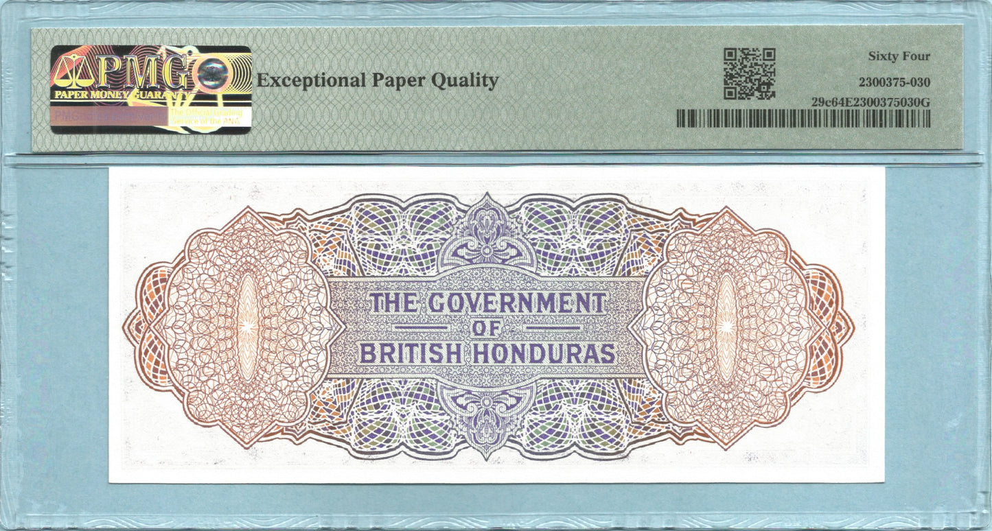 British Honduras 2 Dollars - 1.1.1973 - P#29c - PMG 64 EPQ