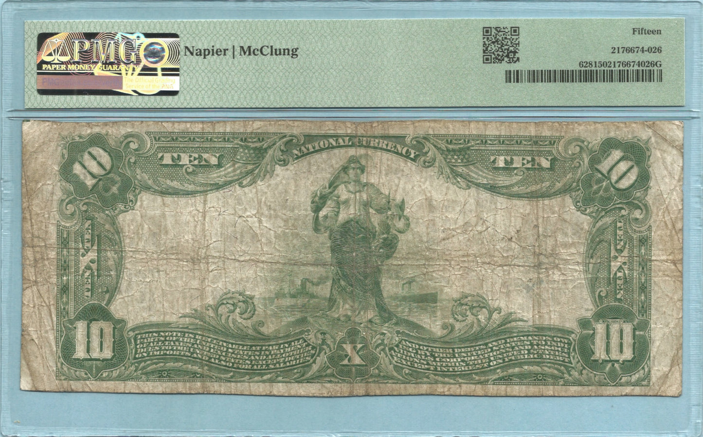 $10 National Currency 1902-PB Ch#10301 - 1st NB, Ducor, CA - PMG 15