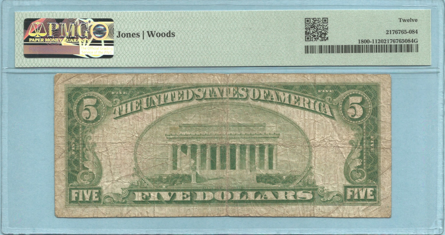 $5 National Currency 1929-T1 - Ch#13200 - Commercial NB, Santa Ana, CA - PMG 12