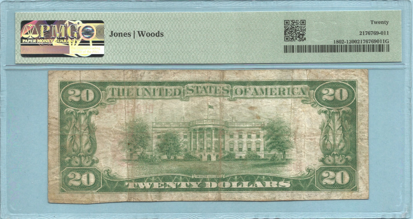 $20 National Currency 1929-T1 - Ch#13340 - 1st NB, Yreka, CA - PMG 20