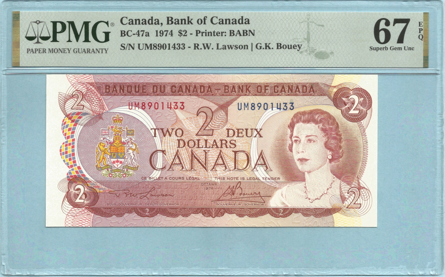 Canada 2 Dollars - 1974 - BC-47a - PMG 67 EPQ