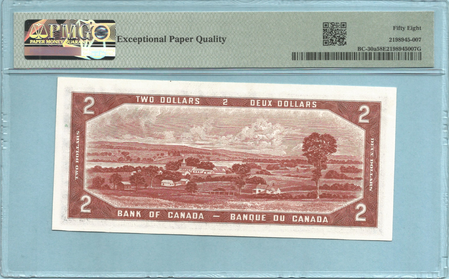 Canada 2 Dollars 1954 - BC-30a - DEVIL'S FACE - PMG 58 EPQ