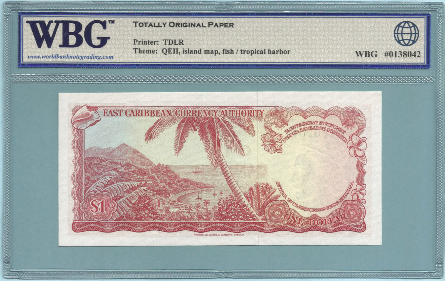 East Caribbean States Dollar - ND(1965) - P#13a - WBG 66 TOP