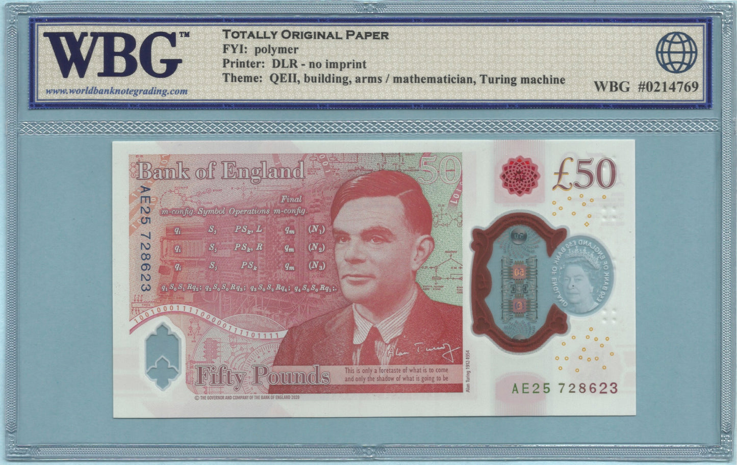 Great Britain 50 Pounds - 2020 - P#397 - WBG 67 TOP