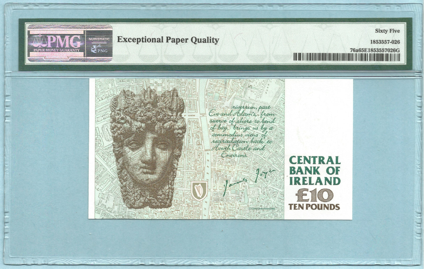Ireland 10 Pounds - 20.9.1993 - P#76a - PMG 65 EPQ